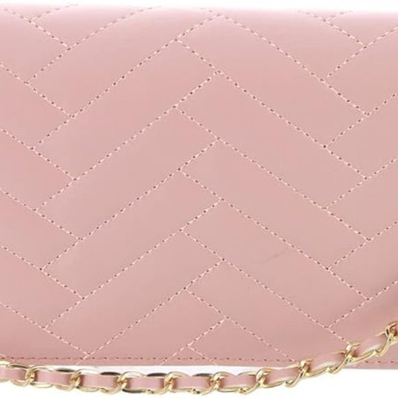 EUC [bebe] Sophia Small Crossbody Bag in Baby Pink w/ Gold/Pink Chain - Picture 4 of 11